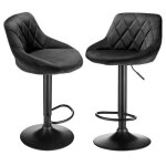 Tabouret de bar yyixing - lot de 4 - chaise de cuisine pivotante avec dossier et repose - pieds