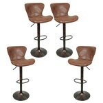 Tabourets de bar yyixing - lot de 4 - hauteur rglable - marron vintage