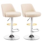 Tabourets de barlot de 2 puhauteur r�glableblanc cass�