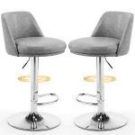 Tabourets de barlot de 2 puhauteur r�glablegris fonc�