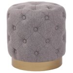 Tabouret bas repose - pieds naila dans le style chesterfield gris - tissu