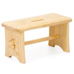 Tabouret en bois marchepied - springos - wf0001 - pin naturel - non verni - 39x19x20 cm