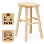 Tabouret en bois - springos - wf0003 - pin naturel - assise profil�e - charge 120 kg