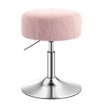 Tabouret chaise de maquillage r�glable en hauteur pivotant � 360� pu rembourrage �pais rose