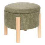 Tabouret coffre elki d455 cm chenille kaki atmosphera