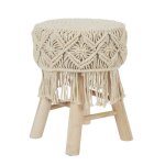 Tabouret dco boho 42cm beige