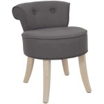 Tabouret en bois et tissu eleonore taupe