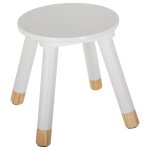 Atmosphera - tabouret enfant douceur - diam. 24 cm - blanc
