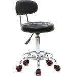 Tabouret ergonomique  roulettes rglable en hauteur pivotant dossier ergonomique noir
