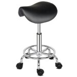Tabouret ergonomique selle de cheval à roulette réglable en hauteur de 50 à 65 cm et pivotable à 360° ... Tabouret ergonomique selle de cheval à roulette réglable en hauteur de 50 à 65 cm et pivotable à 360° ...
