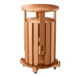 Tabouret - flasidu - lot de 4 - empilable - gain de place - bois massif - roulettes pivotantes - 35x35x44cm ...