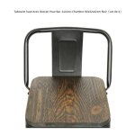 Tabouret haut industriel r�tro en m�tal noir pour bar - cuisine - chambre (lot de 4)