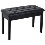 Banquette pour piano - homcom - avec coffre de rangement - pied en bois caoutchouc assise capitonne ...
