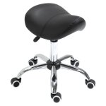 Tabouret de massage homcom - tabouret selle ergonomique pivotant 360 - hauteur rglable - noir chrom ...