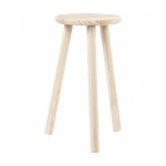 Tabouret - noname - 26 x 50 cm - bois clair - 3 pieds ronds - style contemporain