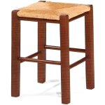 Tabouret - bois - paille carre - hauteur 50 cm - intrieur - cuisine