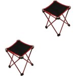 Tabouret pliant - azwix - portable - aluminium - rouge - 1 place