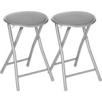 Tabouret pliant en pvc elisa atmosphera - gris - par 2