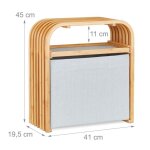 Tabouret pouf coffre de rangement en bambou 13 0002757