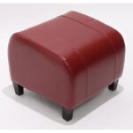 Tabouret pouf en cuir - emmen - rouge - 39x45x47cm Tabouret pouf en cuir - emmen - rouge - 39x45x47cm