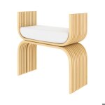 Tabouret en rotin et coussin blanc - rane - rendez - vous dco