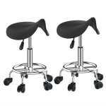 Tabouret  roulettes - dhhozamz - noir - rglable en hauteur - ergonomique - robuste