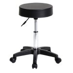 Tabouret  roulettes rglable de bureau pivotant et rembourr - noir