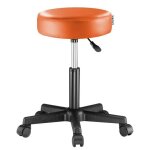 Casaria tabouret de bureau orange pivotant 360 hauteur rglable 46 - 60 cm avec roulettes sige rembourrage ...