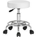 Tabouret � roulettes si�ge rembourr� pivotant rotatif 360 hauteur r�glable