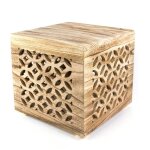 Tabouret table dappoint cube bois table de chevet cube bois marron table basse etagre 39 par 40 par ...