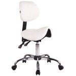 Tabouret de travail avec assise en forme de selle cheval ajustable et pivotant pvc blanc tabo10073 / ...