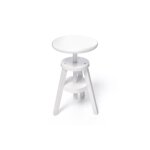 Tabouret � vis - abc meubles - blanc - pin massif - r�glable en hauteur - fabrication fran�aise