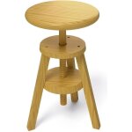 Tabouret � vis - abc meubles - couleur miel - bois massif - contemporain - r�glable en hauteur - int�rieur ...