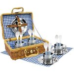Tachan cpa toy group set de pique - nique vichy dans un panier en osier - 20517