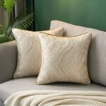 Housse de coussin - 2pcs - beige - satin de haute qualit� - 45 x 45 cm