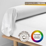 Taie de traversin - 85 x 185 cm - percale - 78 fils - uni - blanc