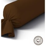 Taie de traversin - haute qualit� - 100% coton - 45 x 185 cm - lavable en machine - marron