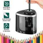 Taille - crayon �lectrique automatique de bureau ? compatible avec crayons de 6?8 mm aiguisage rapide ...