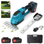 Taille - haie �lectrique ciseaux � gazon et arbustes sans fil avec 2 batteries lame � gazon de 170mm ...
