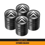 Bouchon de valve de pneu - citron - 3d - noir - universel - 4 pices