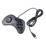 Taille le noir manette de jeu filaire usb 6 boutons 1 pi�ce contr�leur de jeu joystick pour sega pour ...