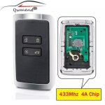 Taille - remote cl tlcommande intelligente 434mhz transpondeur hitag aes 4a pour voiture renault megane ...