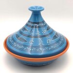 Tajine de cuisson tatoué bleu - d 31 cm Tajine de cuisson tatoué bleu - d 31 cm