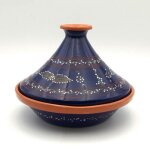 Tajine de cuisson tatoué bleu nuit - d 27 cm Tajine de cuisson tatoué bleu nuit - d 27 cm