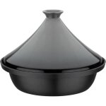Tajine fonte massive - gsw - 30 x 22 cm - couvercle cramique - induction - gris
