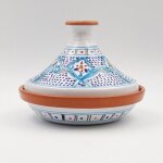Tajine individuel �vas� marocain turquoise - d 22 cm