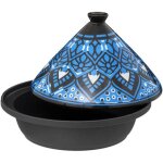 Tajine induction et vitro - c�ramique traditionnel inox bleu 3020 x 3020 x 23 cm