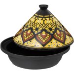 Tajine induction et vitro - c�ramique traditionnel inox jaune 3020 x 3020 x 23 cm
