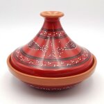 Tajine individuel évasé tatoué rouge - d 22 cm Tajine individuel évasé tatoué rouge - d 22 cm