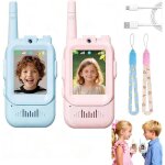 Talkie walkie enfants avec cam�ra vid�o 2 appareils rechargeables usb 4 effets vocaux port�e 400m communicatio ...